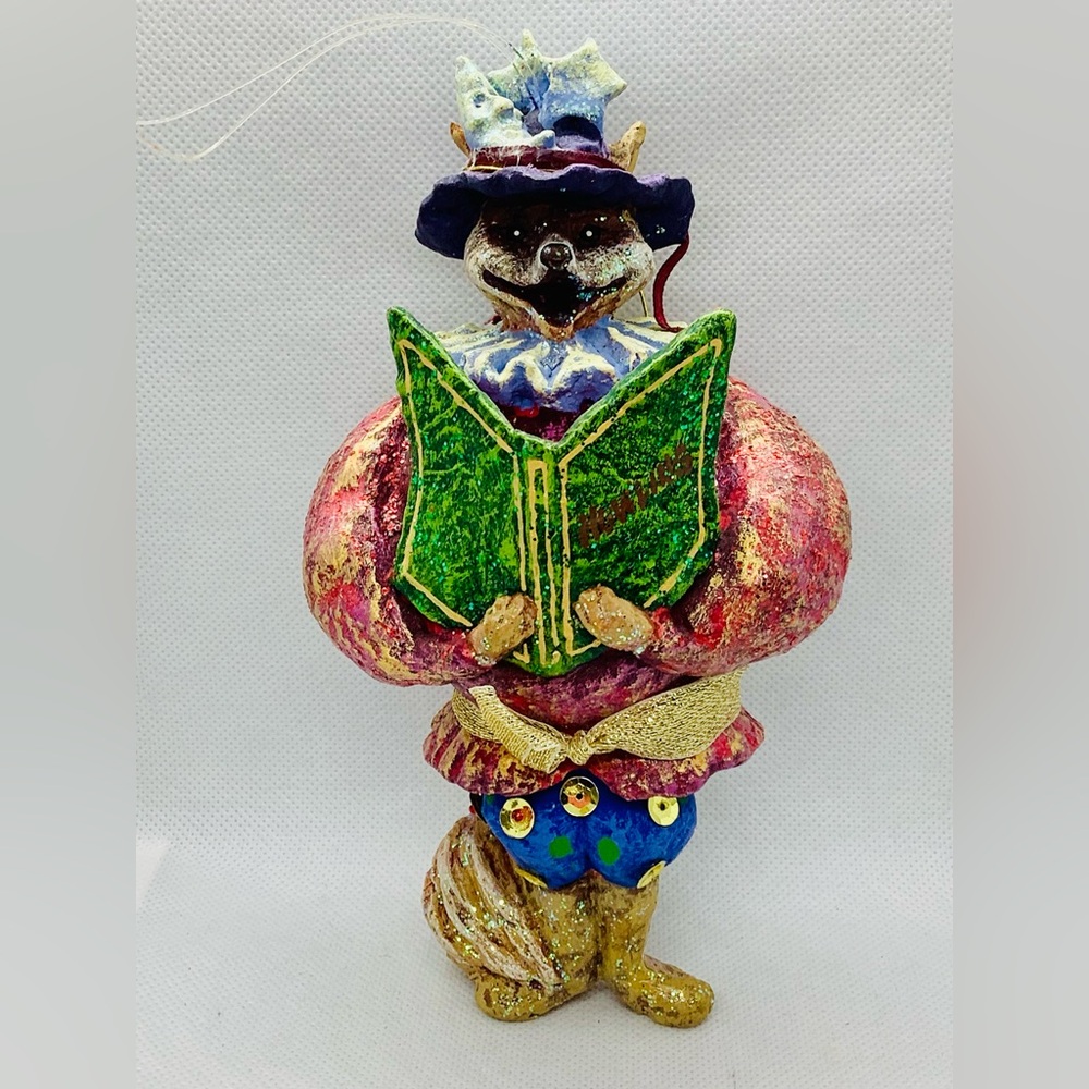 Vintage Dept 56 Czarry Nights Wolf Christmas 7" Ornament Figure Hand Painted